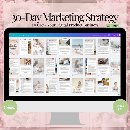 30 Day Marketing Strategy Canva Templates