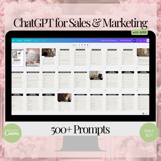 ChatGPT for Sales & Marketing 500+ High Impact Prompts Canva Templates