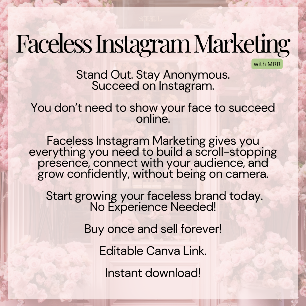 Faceless Instagram Marketing Description