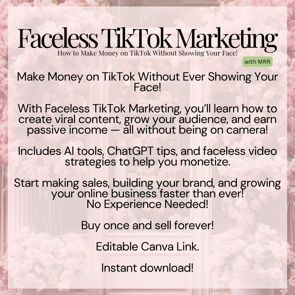 Faceless TikTok Marketing Description
