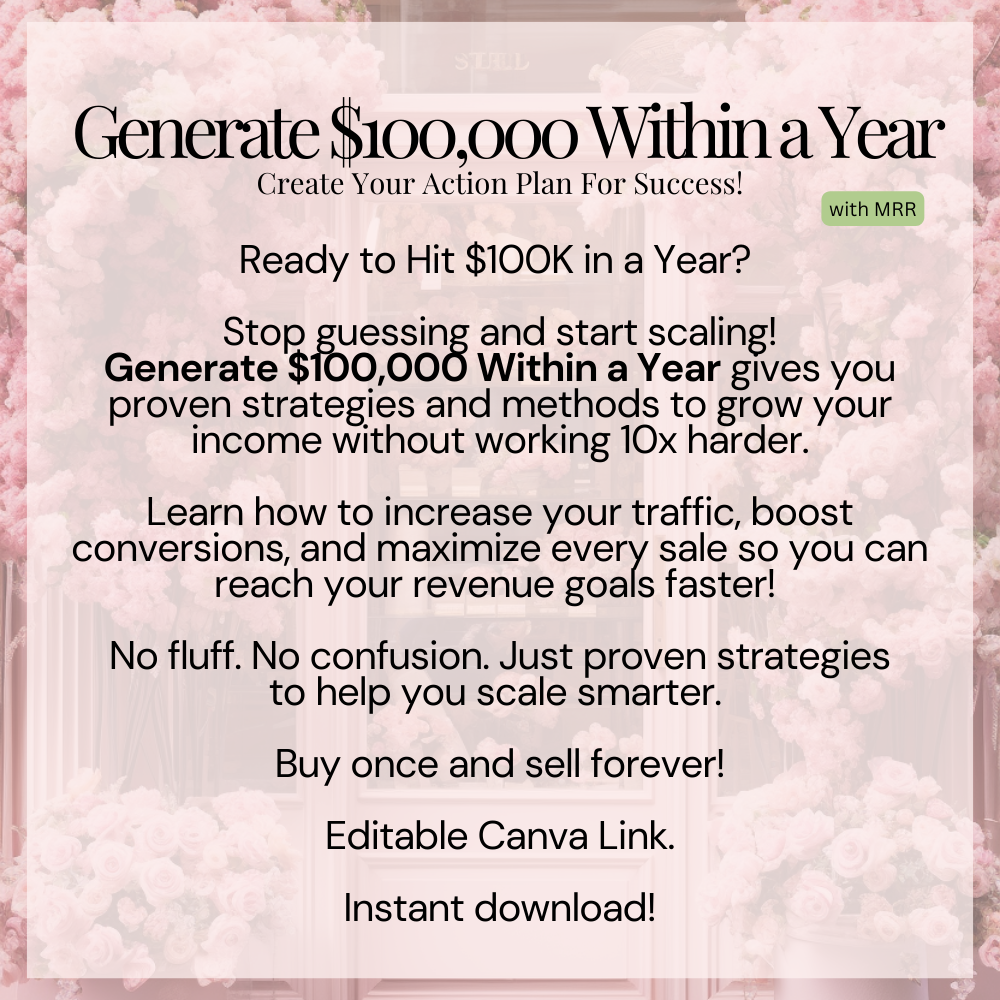 Generate $100,000 Within a Year Description