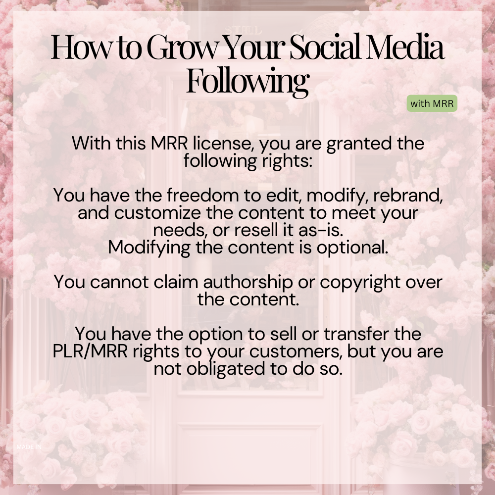 How to Grow Your Social Media Following MRR License