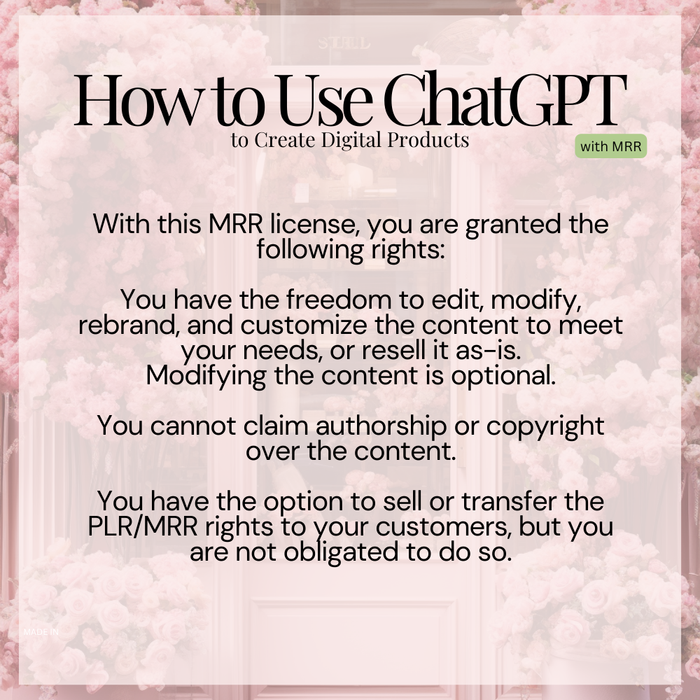 How to Use ChatGPT to Create Digital Products MRR License