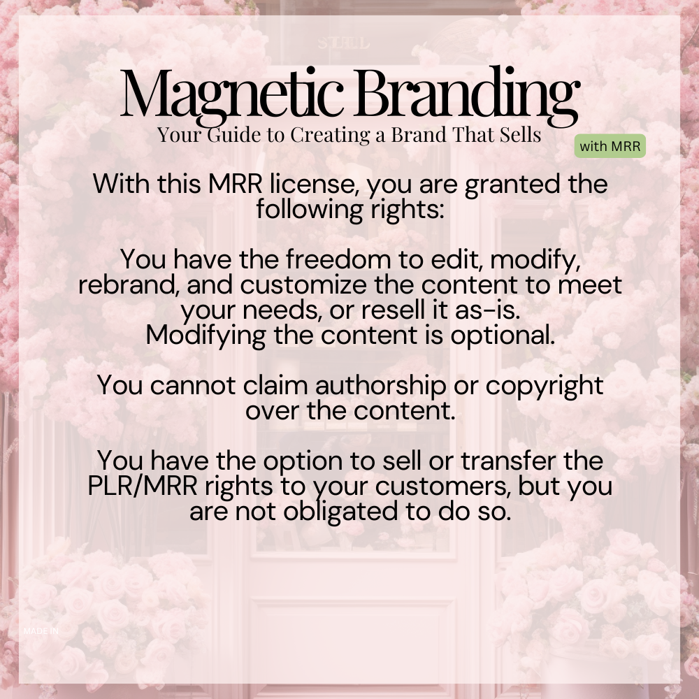 Magnetic Branding MRR License