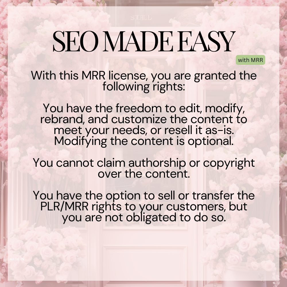 SEO Made Easy MRR License