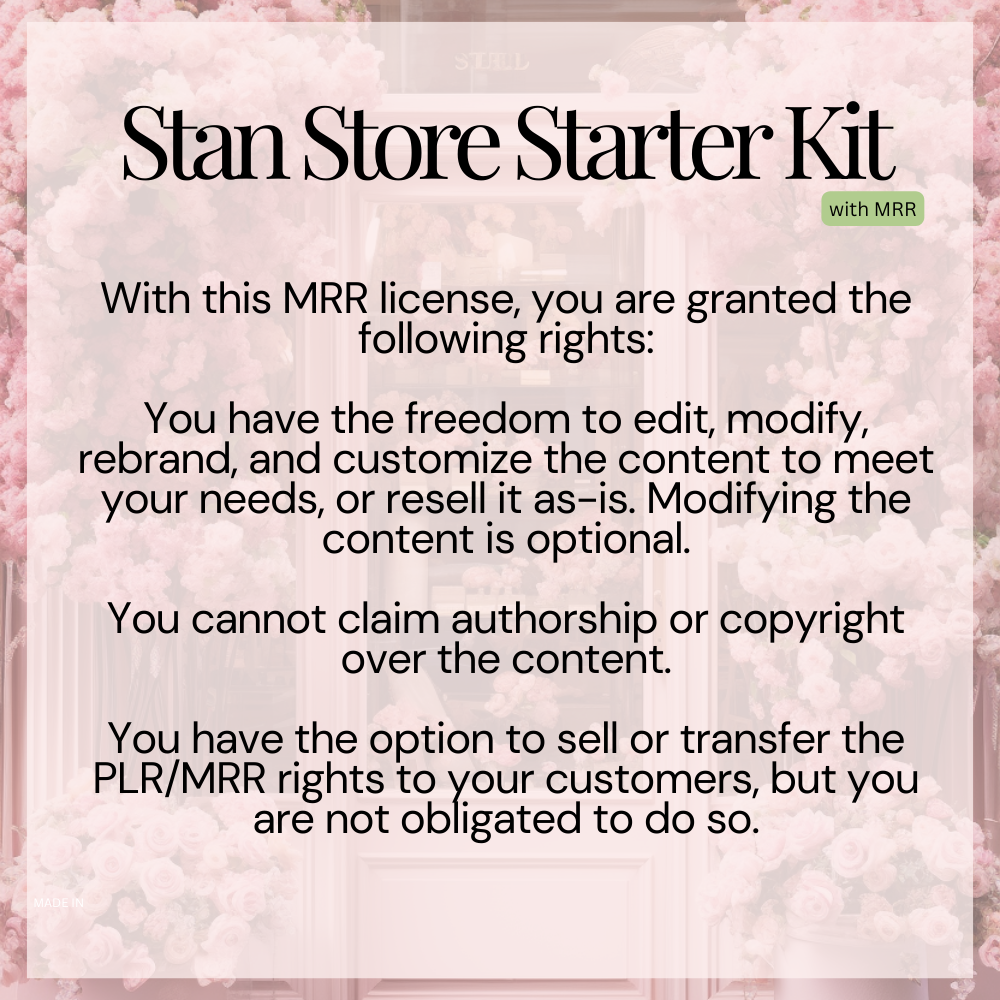 Stan Store Starter Kit MRR License