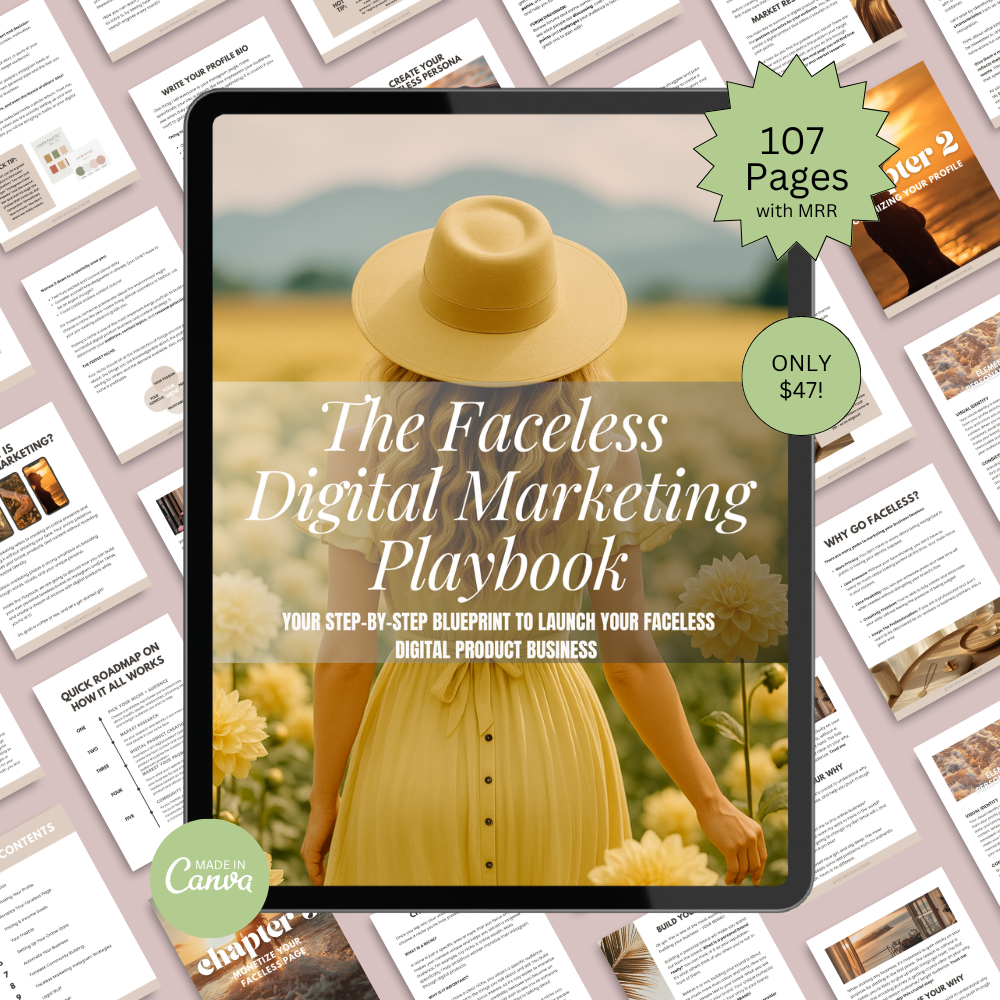 The Faceless Digital Marketing Playbook Hero Image