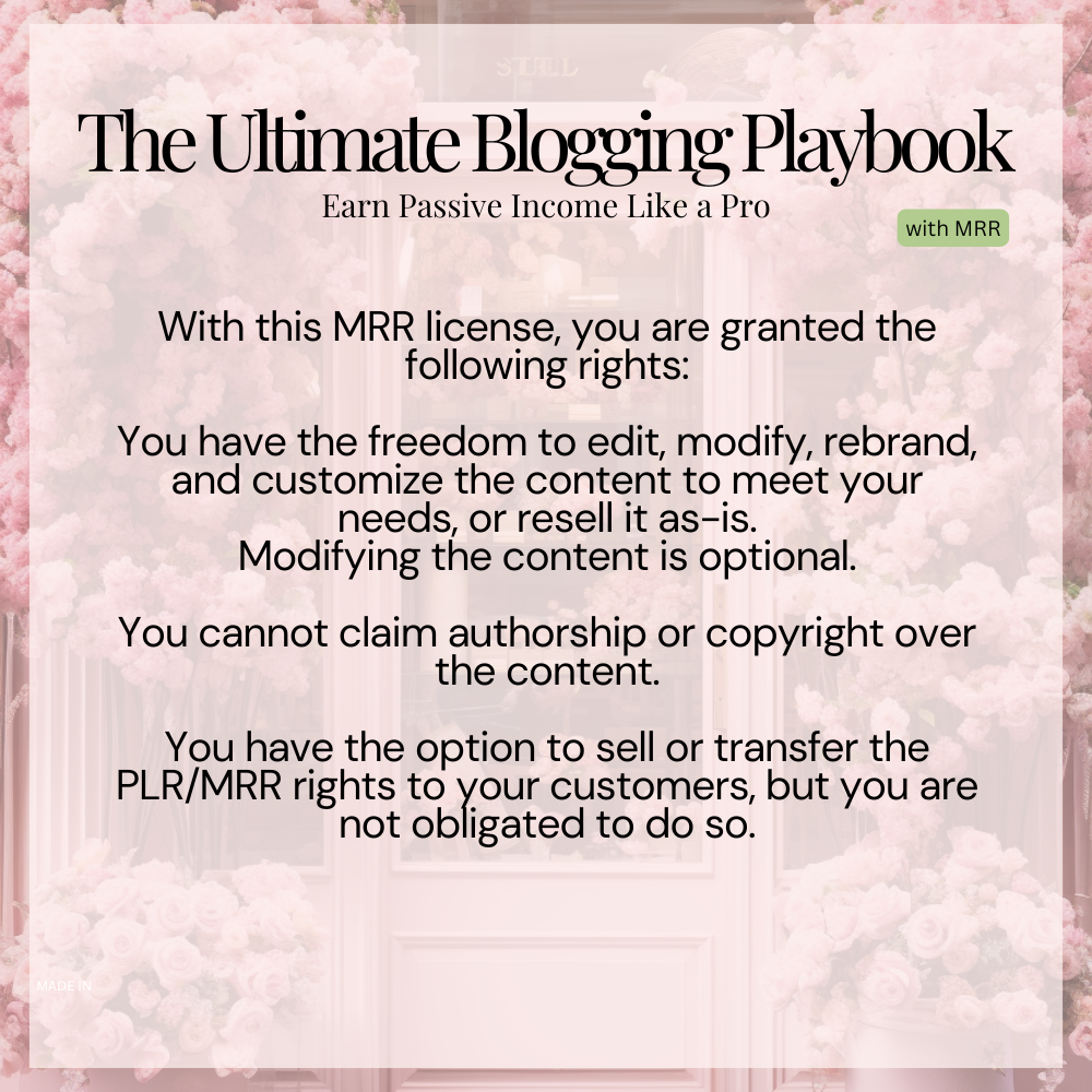 The Ultimate Blogging Playbook MRR License