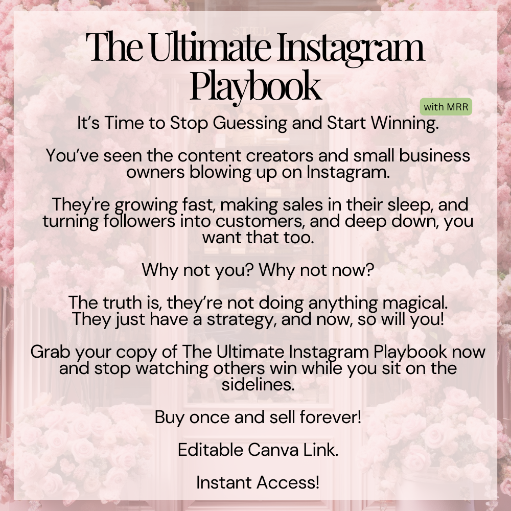 The Ultimate Instagram Playbook Description