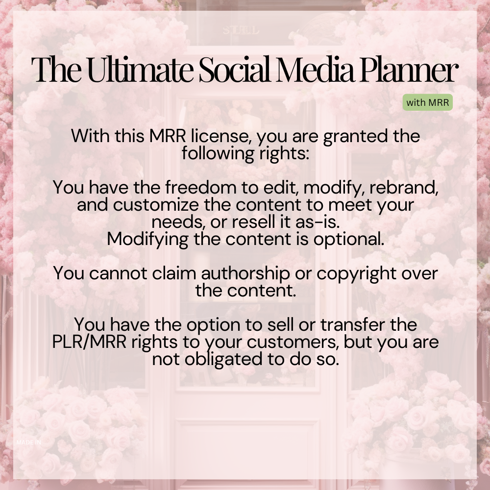 The Ultimate Social Media Planner MRR License