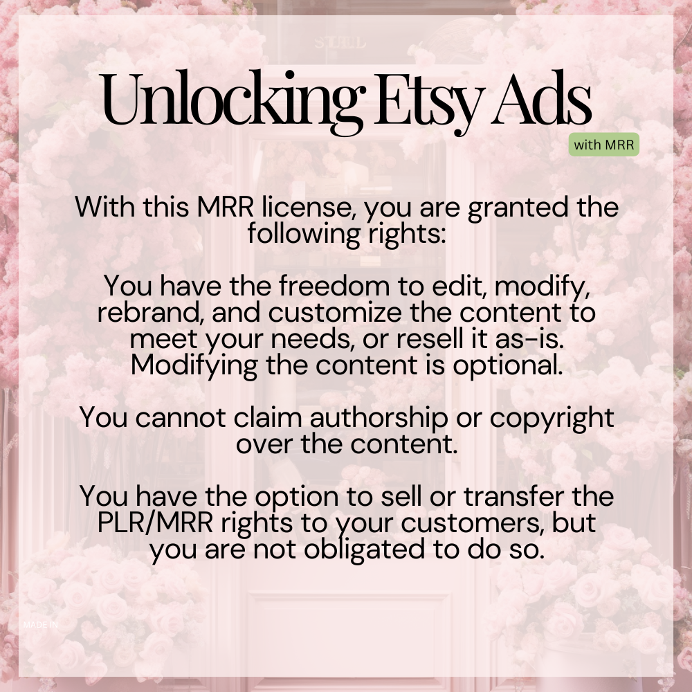 Unlocking Etsy Ads MRR License